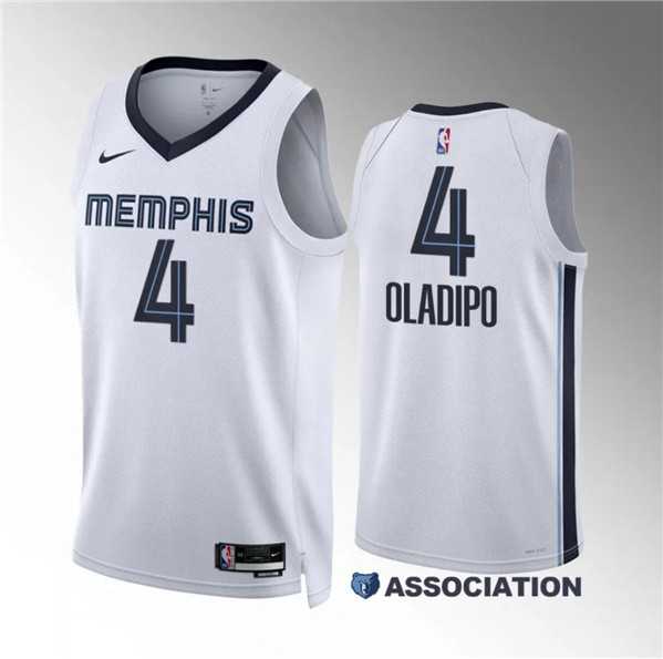 Mens Memphis Grizzlies #4 Victor Oladipo White Association Edition Stitched Jersey Dzhi